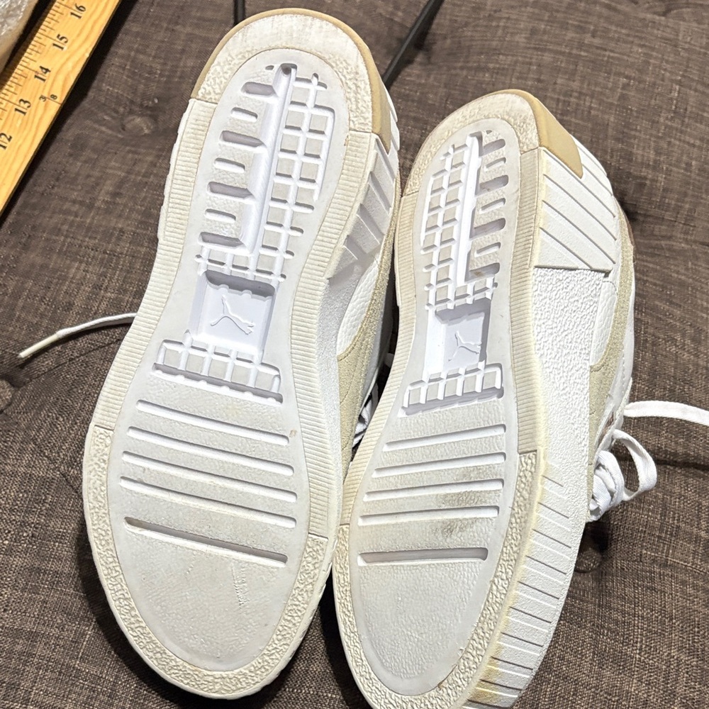 Puma White and Brown Casual Sneakers - Picture 4 of 6